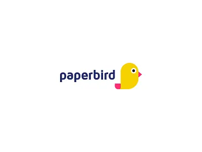 Paperbird app bird clever document flat logo minimal paper