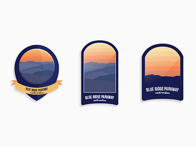 Location Badge: BRP badges blue ridge mountains blue ridge parkway location merit badges stamps travel vector