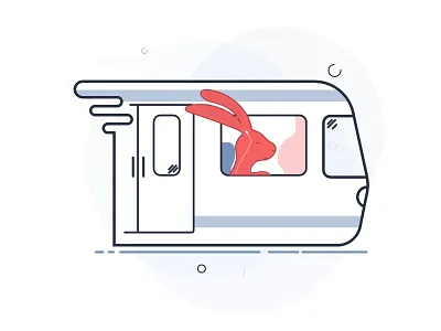 illustration 7 butt illustration music rabbit subway train