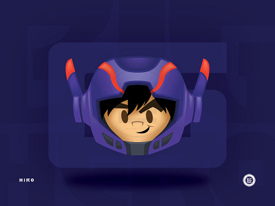 Hiro Emoji big hero 6 disney emoji flat graphic design illustrator vector