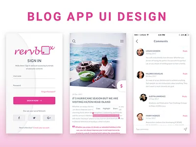 Blog Mobile App UI Design blog dribbble ios iphone material mobile psd sketch sketchapp ui ux