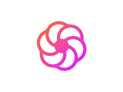Logo Exploration circle dots experiment flower gradient logo propeller round sphere spiral