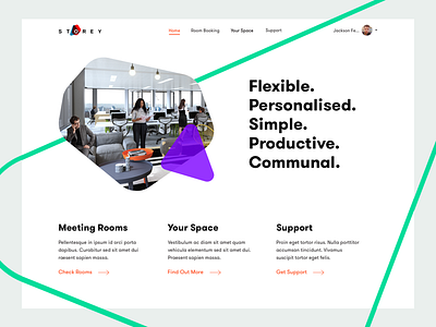 Flexible workspace flat user interface dashboard ui coworking london interface