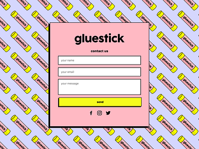 Contact page contact form future gluestick pink shadows web