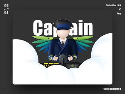 Captain black captain clean flight fly illustration plane