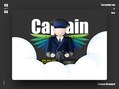Captain black captain clean flight fly illustration plane