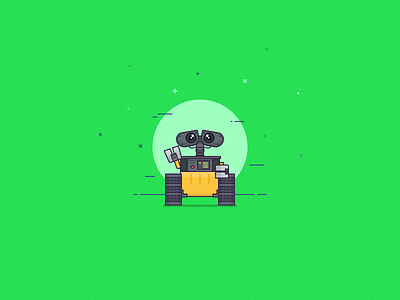 Wall-E illustration art cartoon character design drawing flat graphic design icon illustration space vector wall e