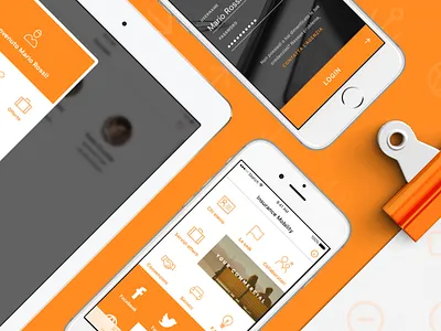 Insurance mobility app finance insurance ios line office orange swift ui ux white