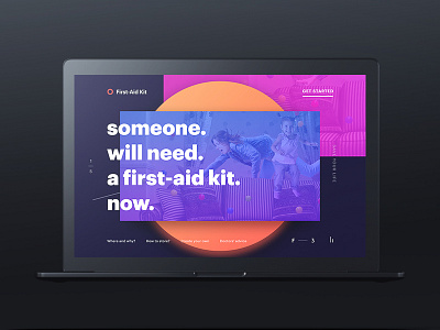 🚑 Web Service for Making First Aid Kits bold bright colorful dark design landing typography ui ux vibrant web