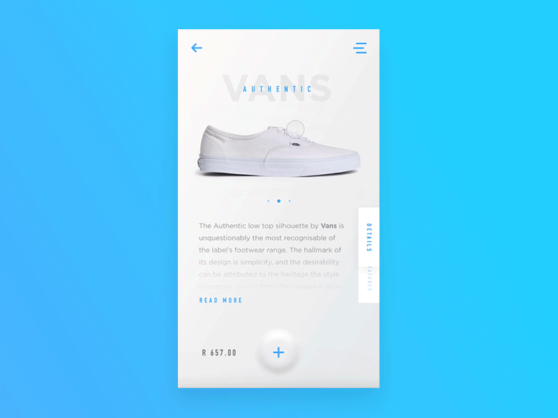 VANS_Product Filter animation app filter product concept product filter product page ui ux