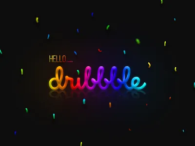 Hello Dribbble! art colourful creative debut design dribbble first shot invitation gradient shot thanks