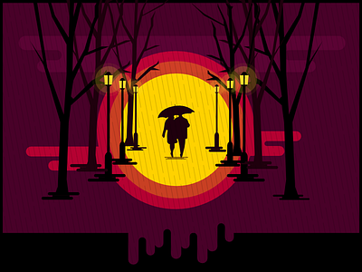 Couple Walking In The Rain affinity designer couple design illustration rain umbrella walking