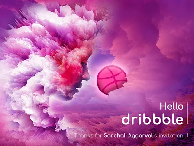 Hello Dribbble animation computer debut design dribbble first shot graphic hello illustration motion shot ui