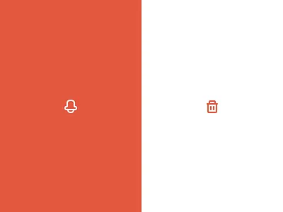 Notification + Trash bell bin icons notification red trash