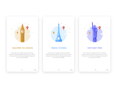 Walkthrough app clean illustrations ios ui ux wlakthrough