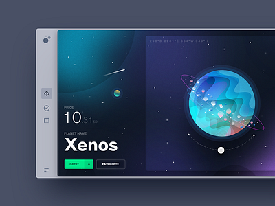 Planets gradient illustration planet shop space ui ux