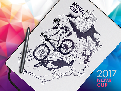 Nova Cup 2017 bicycle bike brand branding cup illustration print print design textile