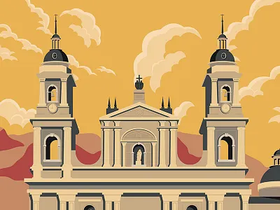Thou shall worship vectors church clouds illustrator sky southamerica tourism vectors