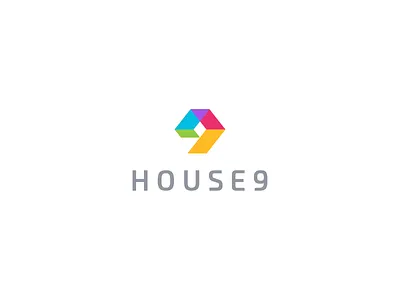 House 9 9 digital entertainment house innovative logo mark media minimalist symbol
