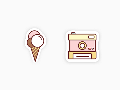 My travel pack camera cone cream cute ice cream illustration pastel pink