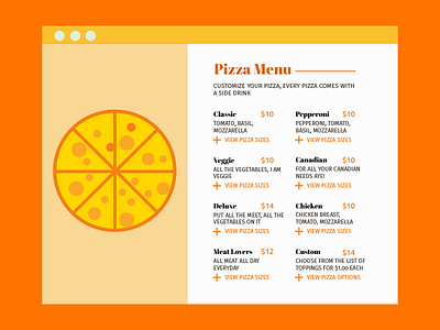 Daily Ui 043 Food/Drink Menu daily ui daily ui 043 e commerce food drink menu graphic design material design pizza product design typography ui ux web design