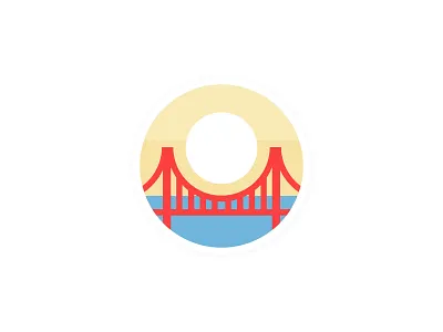 Day 84 - Sky badge bridge challenge daily gate golden gradient san francisco sea sky sun vector