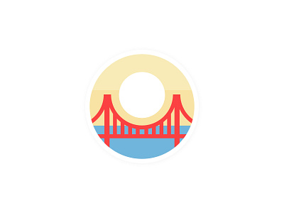 Day 84 - Sky badge bridge challenge daily gate golden gradient san francisco sea sky sun vector