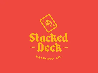 Stacked Deck Brewing beer branding brewery brewing deck hops playing cards stacked