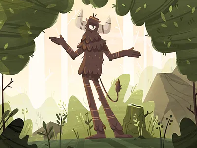 Monster character design fireart studio monster shrug sticker