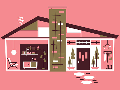 Mid-Century Modern House 05 house mid century mid century modern retro