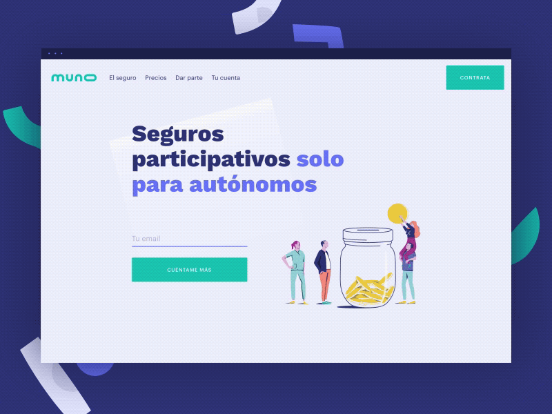 Muno website - insurance product concept insurance muno website