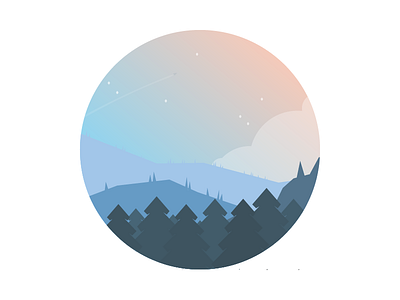 Hello Dribbble! illustration landscape