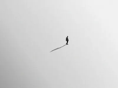 Solitude contrast illustration isolation lonely man minimal minimalism shadow solitude vector