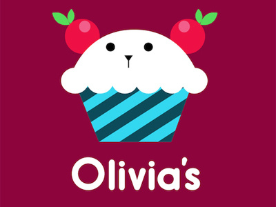 Olivia's Cupcake Logo bakery bear cupcake kawaii logo