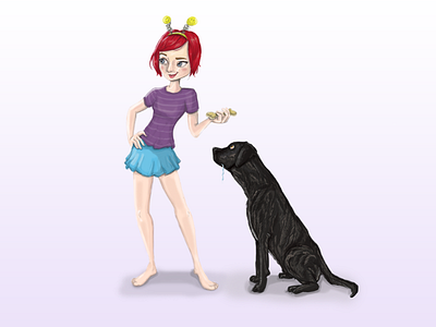 Back and I character colors dog fun gradient illustration self portrait