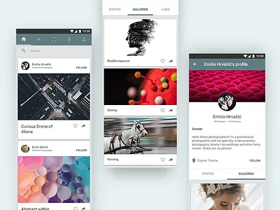 Caption android application material photography social network