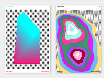 026 027 colour gradient illustrator noise pattern poster print risography shape topography typography