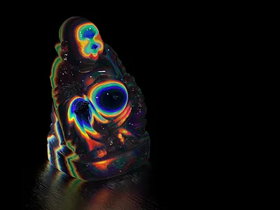 Dribbble 3d art blender3d buddha mapping projection vfx