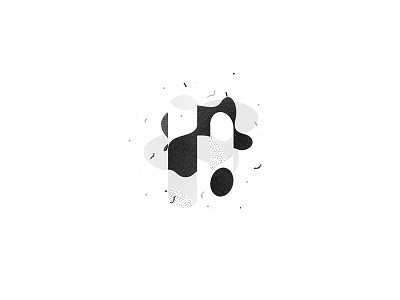 0V. abstract artwork black and white blob geometric illustration noise pattern shape