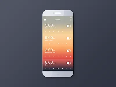 Alarm Mobile App alarm app app design design flat interface ui