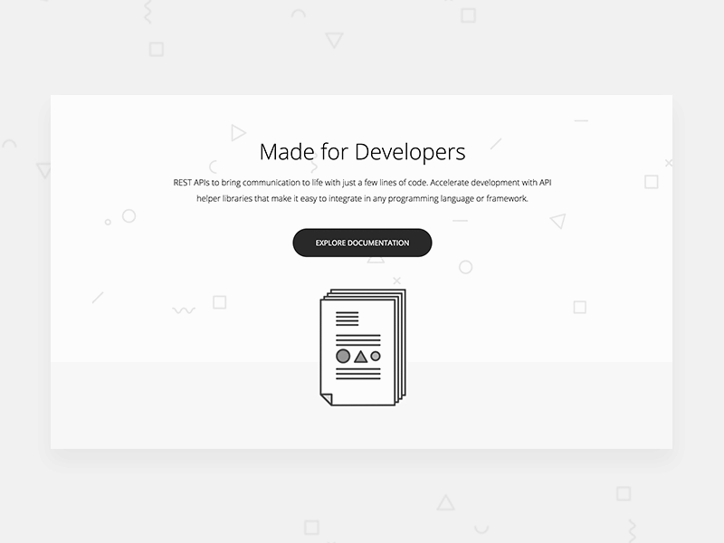 Made for developers bots documentation rest api sass voice