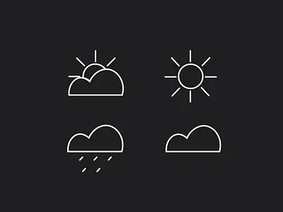 Icon Set cloud icons illustration rain sun ui weather