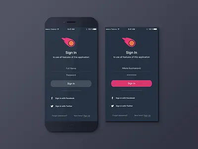 Sign In iOS Screen app design daily ui design flat interface ios sign in ui ux