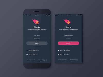 Sign In iOS Screen app design daily ui design flat interface ios sign in ui ux