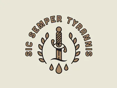 VA State Motto blood drop eye laurels richmond sword va virginia