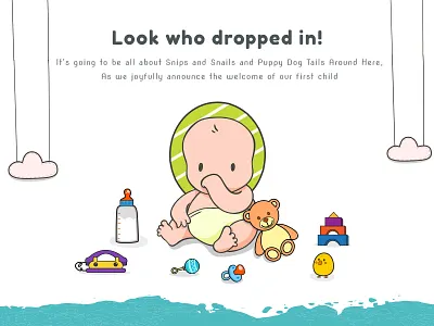 Baby Arrival Website announcement arrival baby cuteness design illustration pastel shades ui web