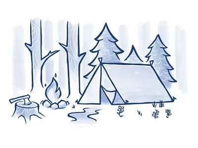 The UX Tools Field Guide Illustration camping field guide fire hand drawn illustration outdoors trees