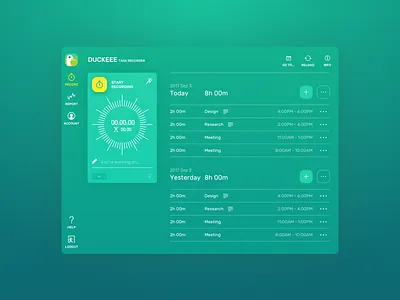 Task Tracking Web App Concept stopwatch timer ui web app z axis