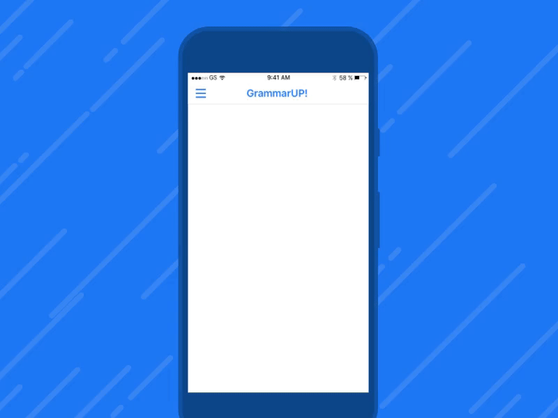 GrammarUP! Animation animation app blue course design interaction ios principle screen study ui ux