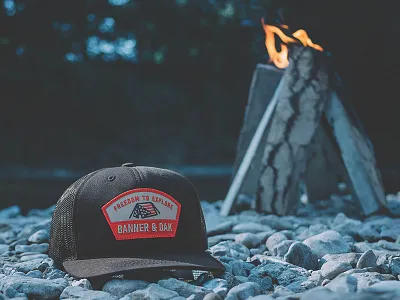 Banner and Oak Scout Hat adventure badge camping explore fishing hat headwear hiking hunting outdoors patch